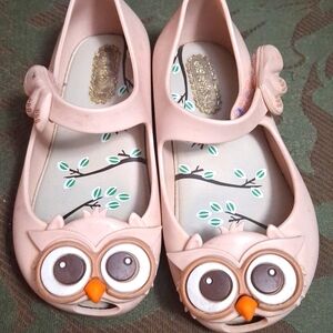 Mini Melissa Pink Dress Shoes with Owl Design
